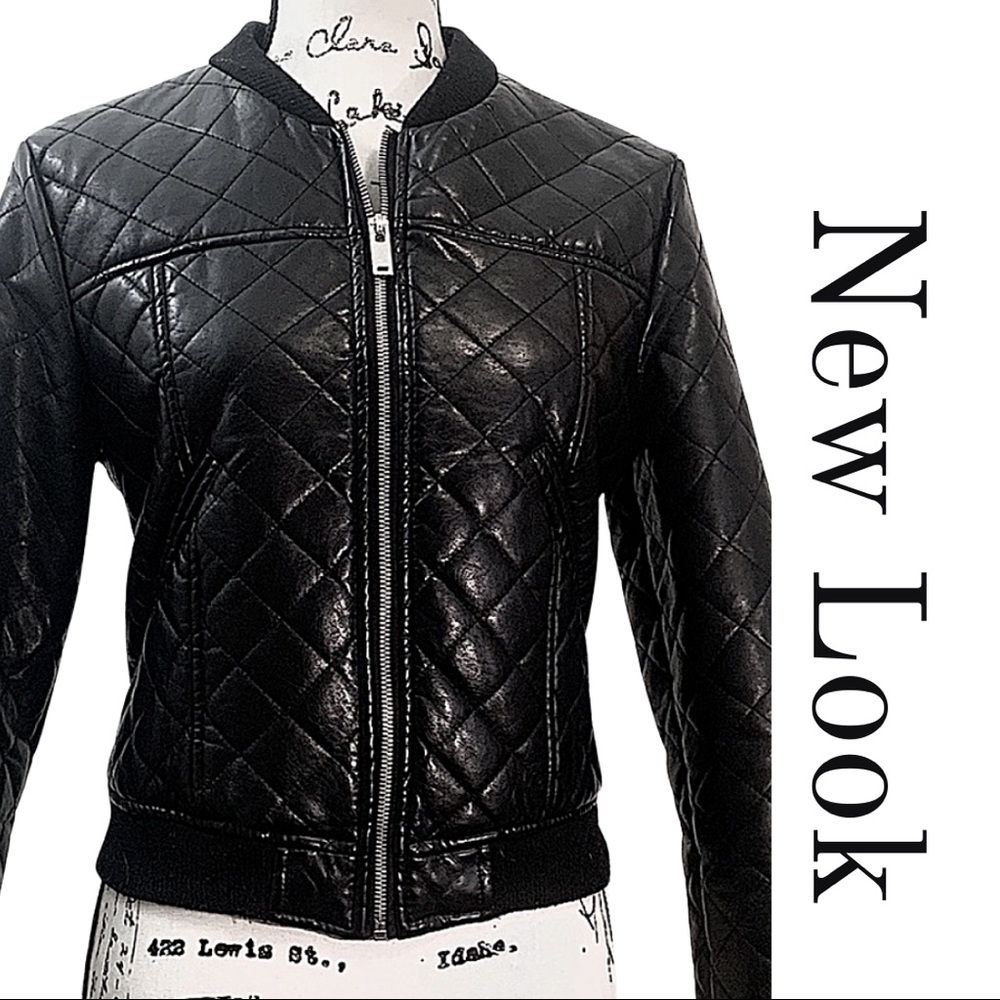 New Look Black Women’s Faux Leather Riding Jacket